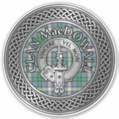 Clan MacDowall Crest & Tartan Knot Sticker (Voorkant)