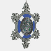 Clan MacDowall Crest & Tartan Knot Tin Sneeuwvlok Ornament (Links)
