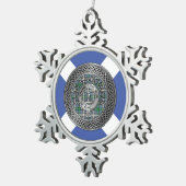 Clan MacDowall Crest & Tartan Knot Tin Sneeuwvlok Ornament (Rechts)