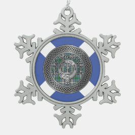 Clan MacDowall Crest & Tartan Knot Tin Sneeuwvlok Ornament