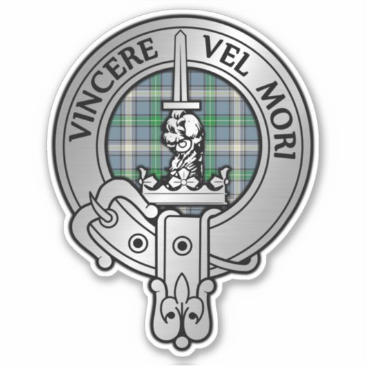 Clan MacDowall Crest & Tartan Sticker (Voorkant)