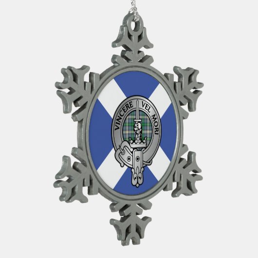 Clan MacDowall Crest & Tartan Tin Sneeuwvlok Ornament (Links)
