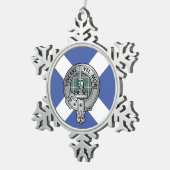 Clan MacDowall Crest & Tartan Tin Sneeuwvlok Ornament (Rechts)