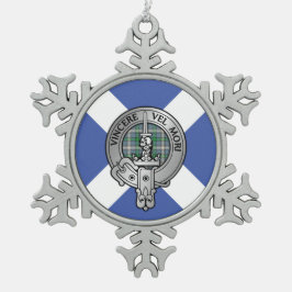 Clan MacDowall Crest & Tartan Tin Sneeuwvlok Ornament