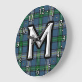 Clan MacDowall McDowell Letter M Monogram Tartan Grote Klok (Hoek)
