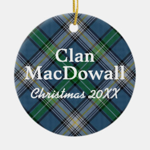 Clan MacDowall Scottish Tartan Keramisch Ornament