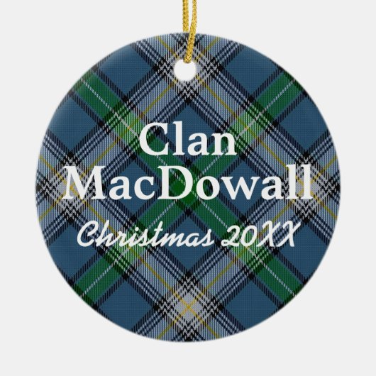 Clan MacDowall Scottish Tartan Keramisch Ornament (Voorkant)