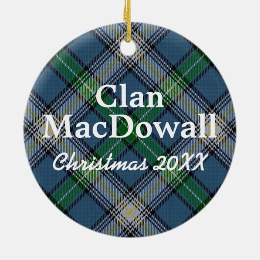 Clan MacDowall Scottish Tartan Keramisch Ornament (Achterkant)