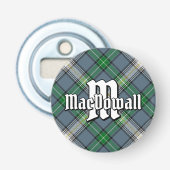 Clan MacDowall Tartan Button Flesopener (Voorkant)
