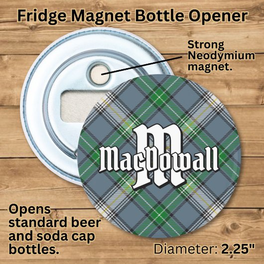 Clan MacDowall Tartan Button Flesopener