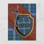 Clan MacDowall Tartan Sword & Shield Briefkaart (Voorkant)