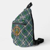 Clan MacDowall Wapen over Tartan Sling Bag (Rechterhoek)