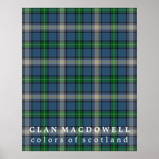 Clan MacDowell Colors of Scotland Tartan Poster (Voorkant)