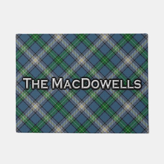 Clan MacDowell MacDowall Tartan Welkom Mat (Voorkant)