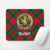 Clan MacDuff Crest boven tartan muismat (Met muis)