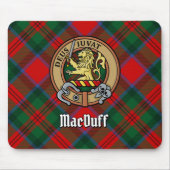 Clan MacDuff Crest boven tartan muismat (Voorkant)