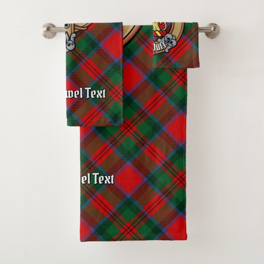 Clan MacDuff Crest over Tartan Bad Handdoek (Insitu)