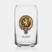 Clan MacDuff Crest over Tartan Blikvorm Glas (Voorkant)
