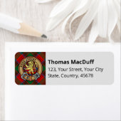 Clan MacDuff Crest over Tartan Etiket (Insitu)