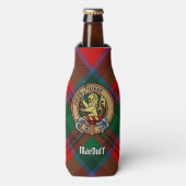 Clan MacDuff Crest over tartan Flesjeskoeler (Fles Voorkant)