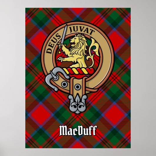Clan MacDuff Crest over Tartan Poster (Voorkant)