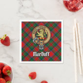 Clan MacDuff Crest over Tartan Servet (Insitu)