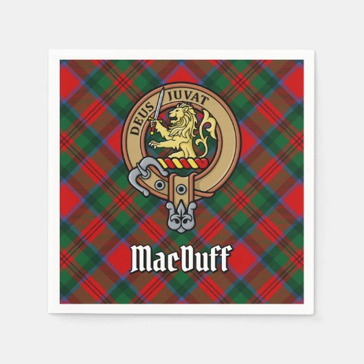 Clan MacDuff Crest over Tartan Servet (Voorkant)