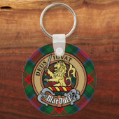 Clan MacDuff Crest over Tartan Sleutelhanger (Voorkant)