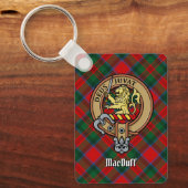 Clan MacDuff Crest over Tartan Sleutelhanger (Voorkant)