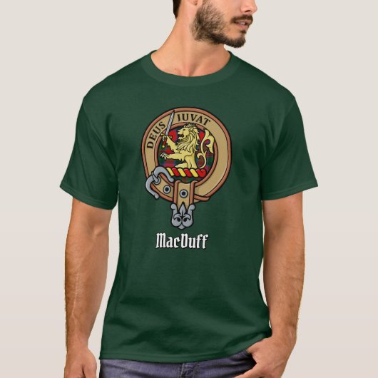 Clan MacDuff Crest over Tartan T-shirt (Voorkant)