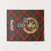 Clan MacDuff Crest over Tartan Tapestry Wandkleed (Voorkant (horizontaal))