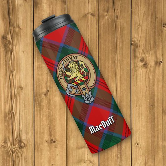 Clan MacDuff Crest over Tartan Thermosbeker