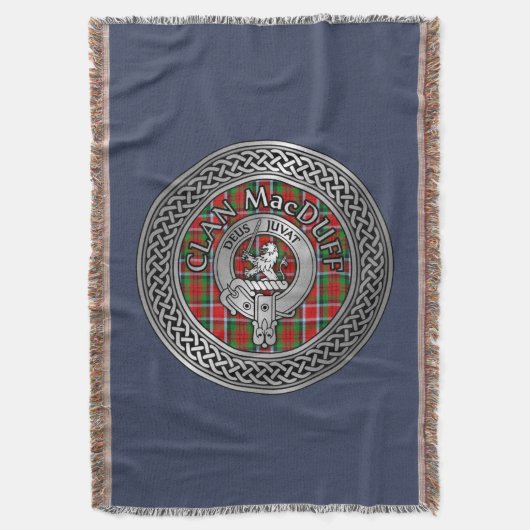 Clan MacDuff Crest & Tartan Knot Deken (Voorkant Verticaal)