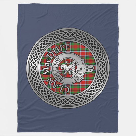 Clan MacDuff Crest & Tartan Knot Fleece Deken (Voorkant)