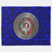 Clan MacDuff Crest & Tartan Knot Fleece Deken (Voorkant (Horizontaal))