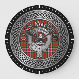 Clan MacDuff Crest & Tartan Knot Grote Klok