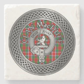 Clan MacDuff Crest & Tartan Knot Stenen Onderzetter (Voorkant)