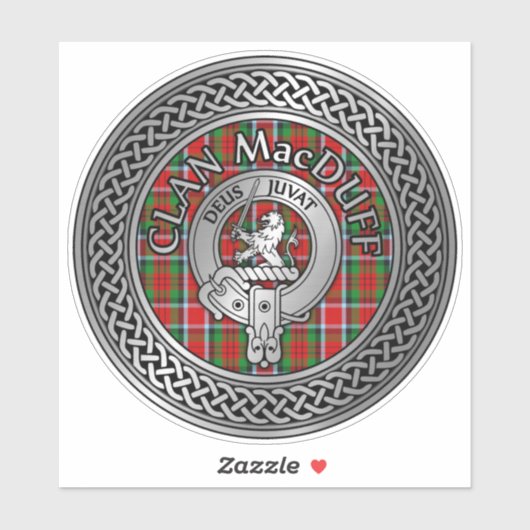 Clan MacDuff Crest & Tartan Knot Sticker (Vel)