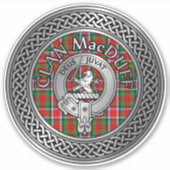 Clan MacDuff Crest & Tartan Knot Sticker (Voorkant)