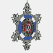 Clan MacDuff Crest & Tartan Knot Tin Sneeuwvlok Ornament (Links)
