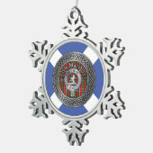 Clan MacDuff Crest & Tartan Knot Tin Sneeuwvlok Ornament (Rechts)