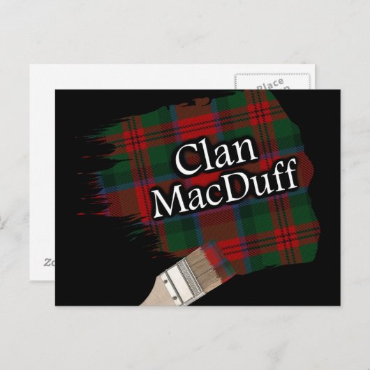 Clan MacDuff Scottish Tartan Paint Brush Briefkaart (Voorkant / Achterkant)