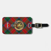 Clan MacDuff Wapen over Tartan Bagagelabel (Voorkant horizontaal)