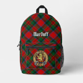Clan MacDuff Wapen over Tartan Bedrukte Rugzak (Voorkant)