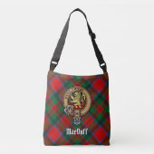 Clan MacDuff Wapen over Tartan Crossbody Tas (Voorkant)