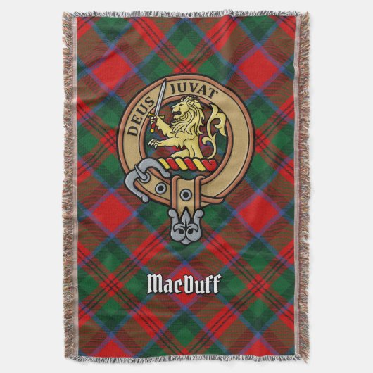 Clan MacDuff Wapen over Tartan Deken (Voorkant Verticaal)