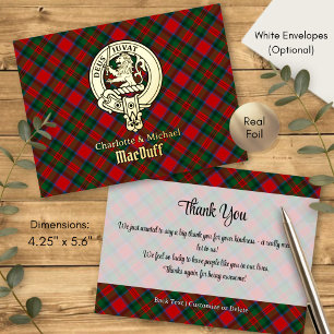 Clan MacDuff Wapen over Tartan Folie Uitnodiging Briefkaart