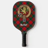 Clan MacDuff Wapen over Tartan Pickleball Paddle (Voorkant)