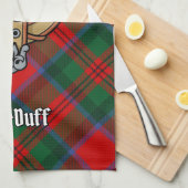 Clan MacDuff Wapen over Tartan Theedoek (Quarter Fold)