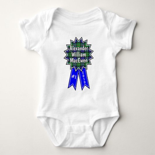 Clan MacEwen #1 Award Blue Ribbon Romper (Voorkant)